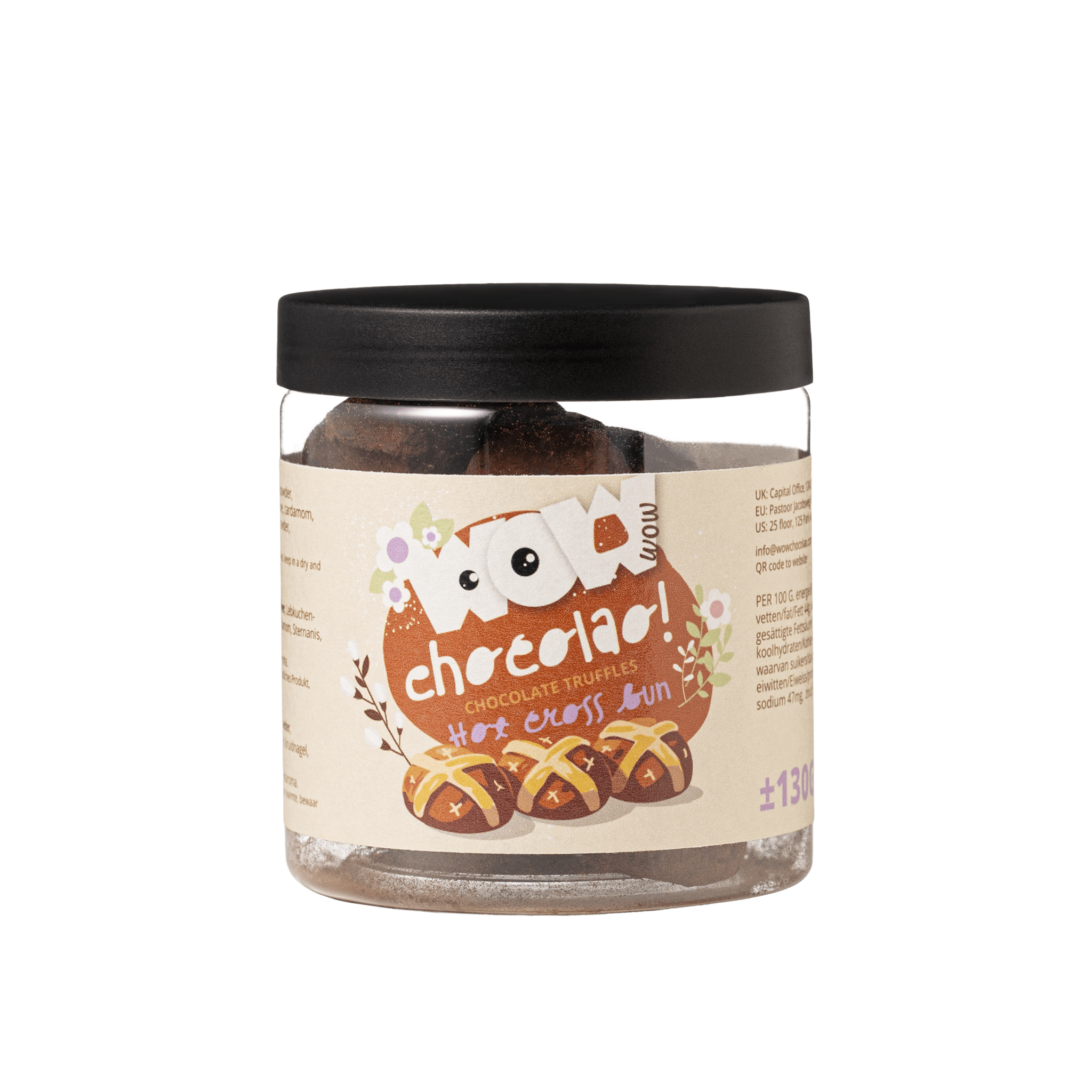 Hot Cross Bun - Chocolate Truffles - Easter - Gifting Jar 130g