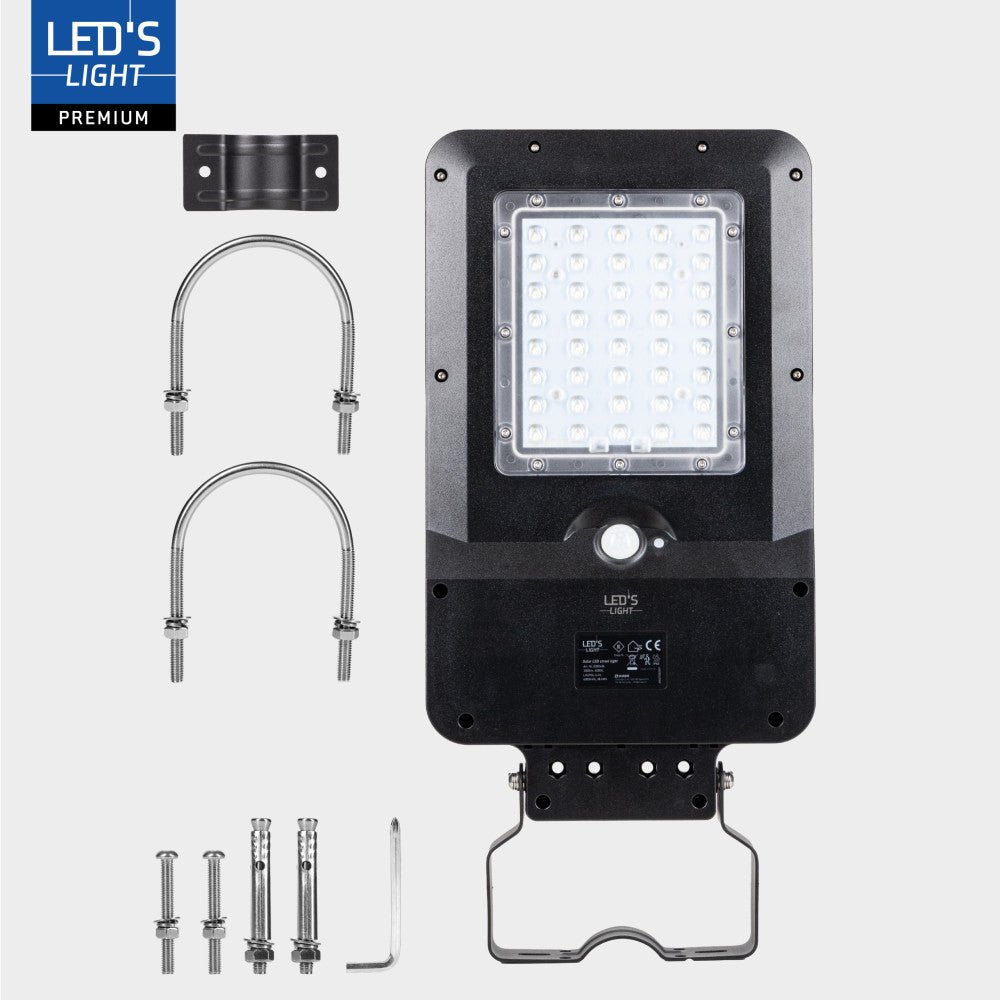 LED's Light LED Solar buitenstraatverlichting straatverlichting Lantaarnpaal 3000 lm 4000 K – Zwart