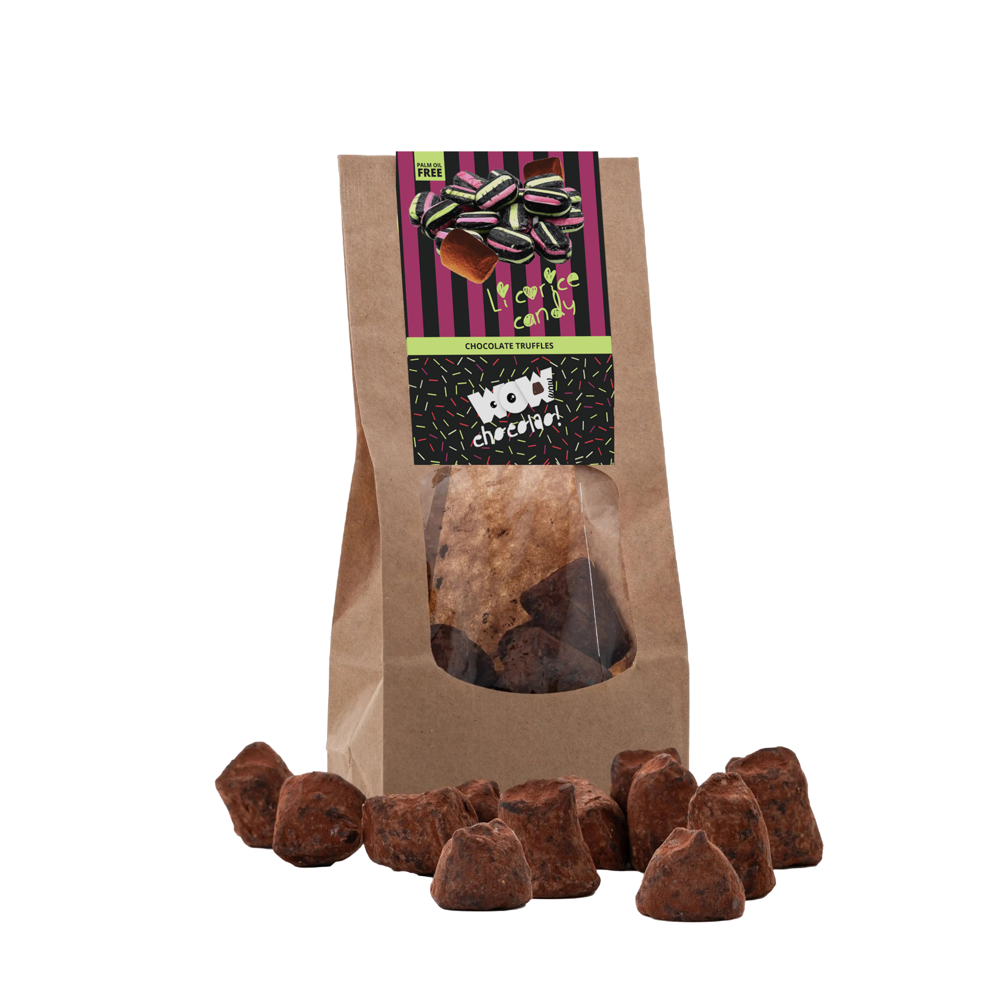 Liquorice Chocolate Truffles - Biodegradable bag 130g - Goat Corp