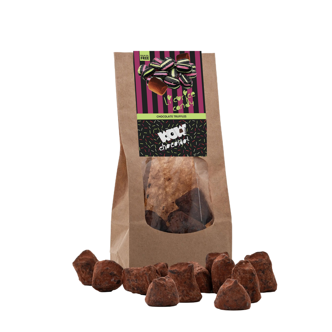 Liquorice Chocolate Truffles - Biodegradable bag 130g - Goat Corp