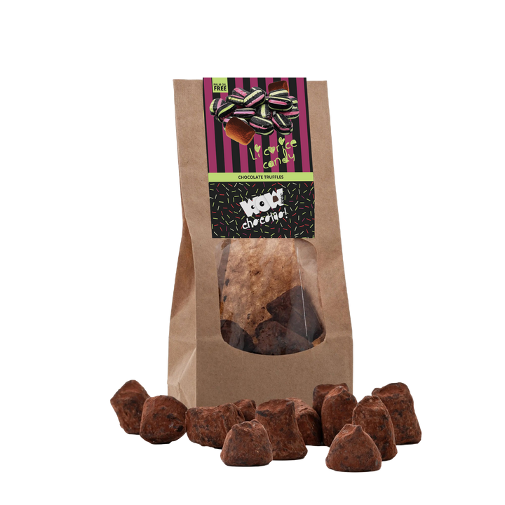 Liquorice Chocolate Truffles - Biodegradable bag 130g - Goat Corp