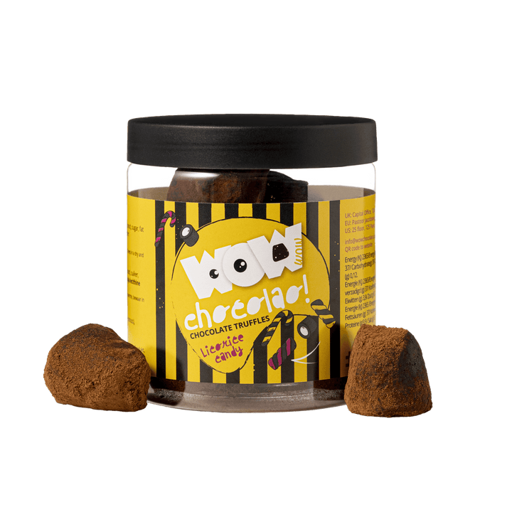 Liquorice Chocolate Truffles Gift Jar 130g | Gourmet Liquorice Chocolate