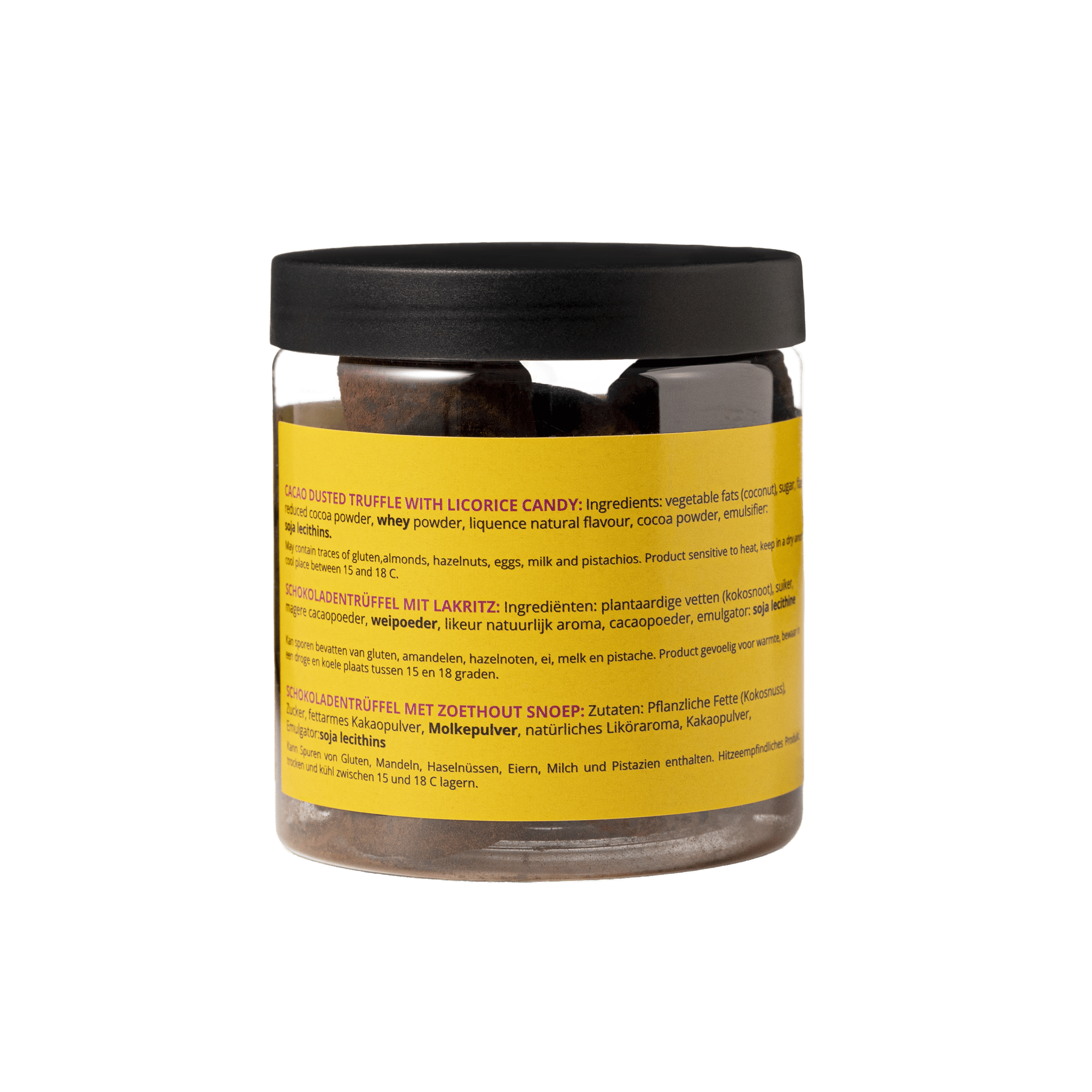Liquorice Chocolate Truffles Gift Jar 130g | Gourmet Liquorice Chocolate