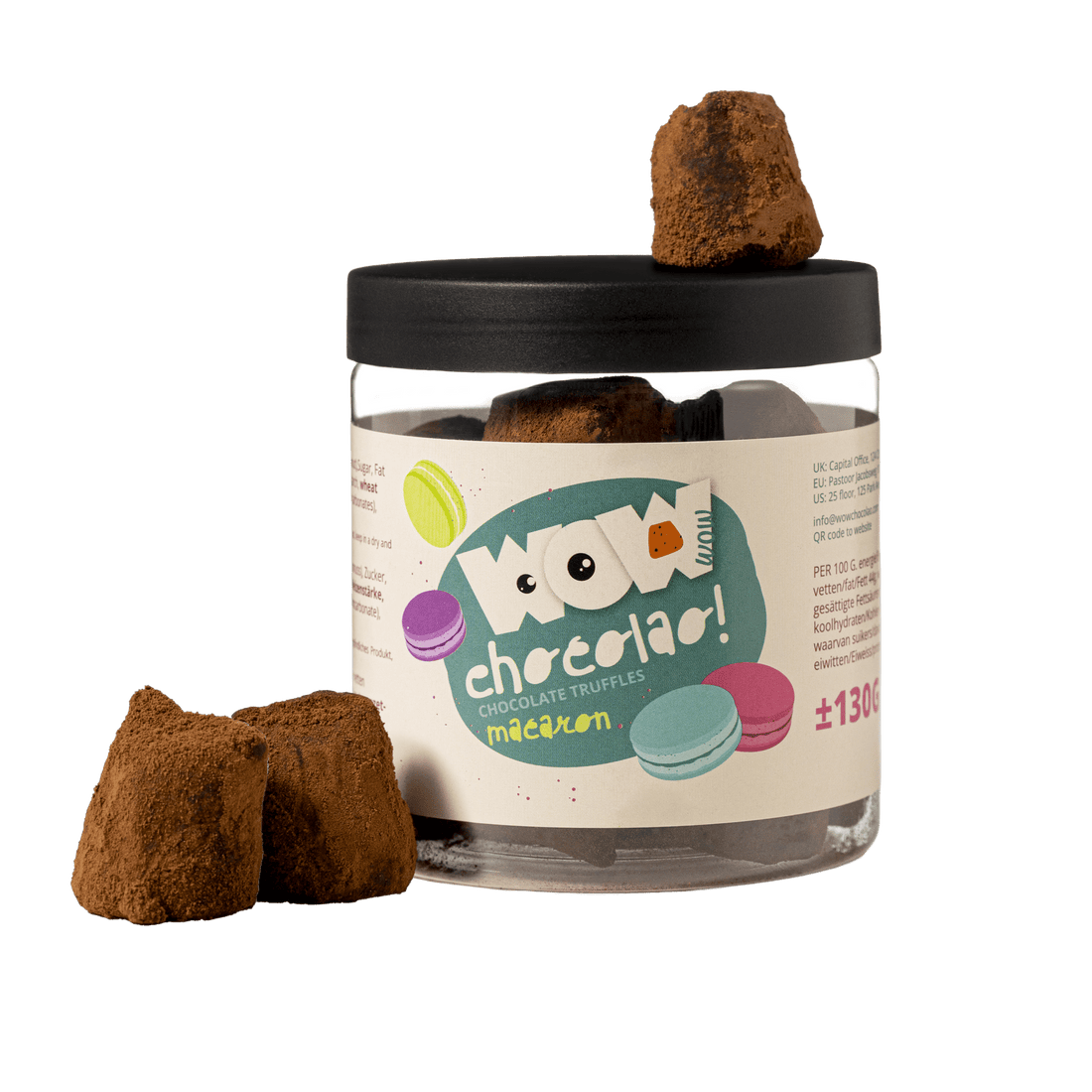 Macaron Chocolate Truffles Gift Jar 130g | French Inspired Chocolate
