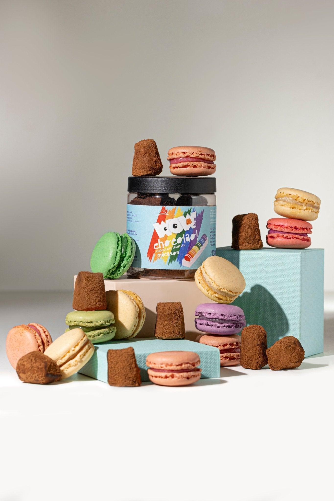 Macaron Pride Chocolate Truffles Gift Jar 130g | Colorful Luxury Chocolate