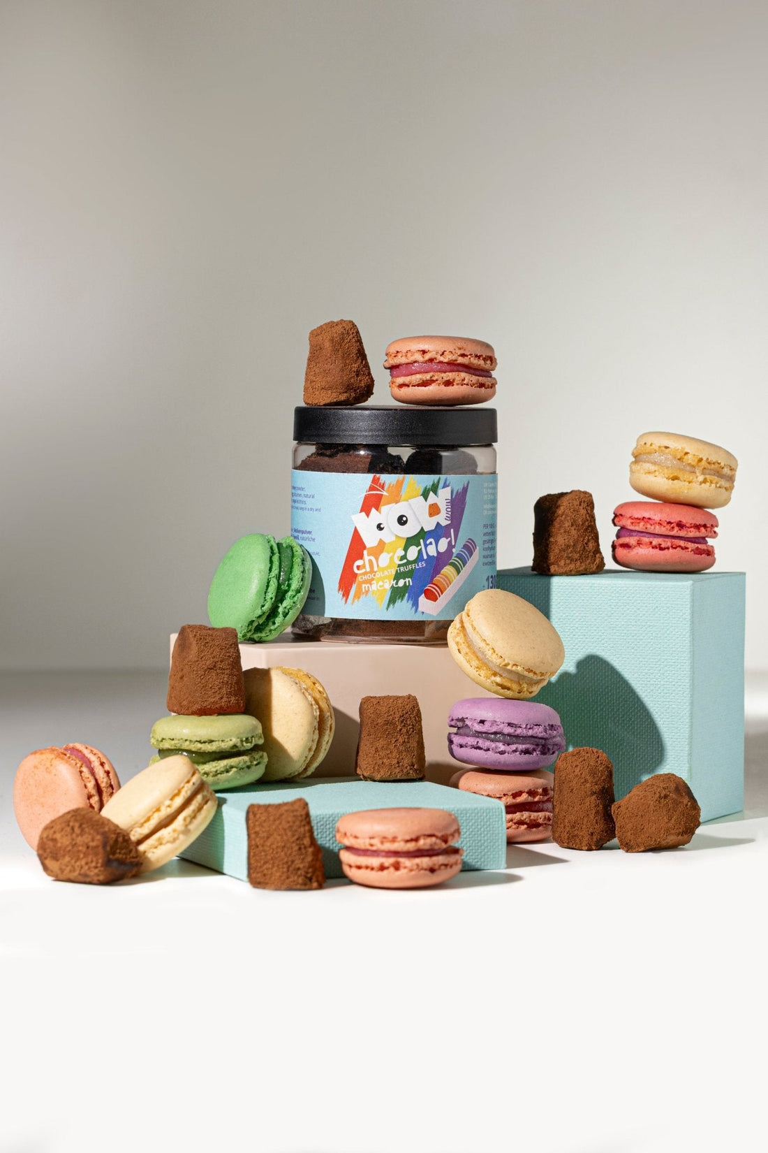 Macaron Pride Chocolate Truffles Gift Jar 130g | Colorful Luxury Chocolate