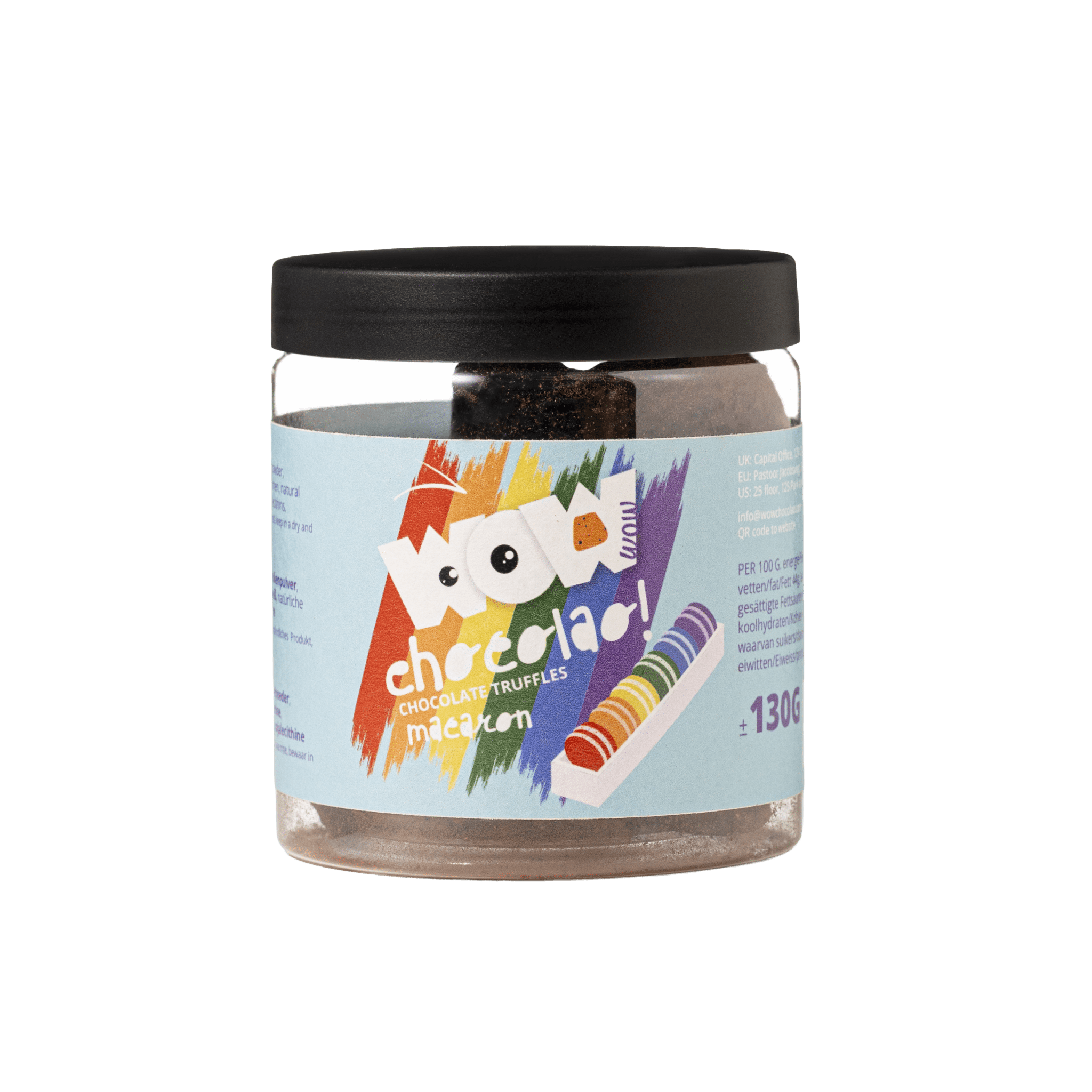 Macaron Pride Chocolate Truffles Gift Jar 130g | Colorful Luxury Chocolate