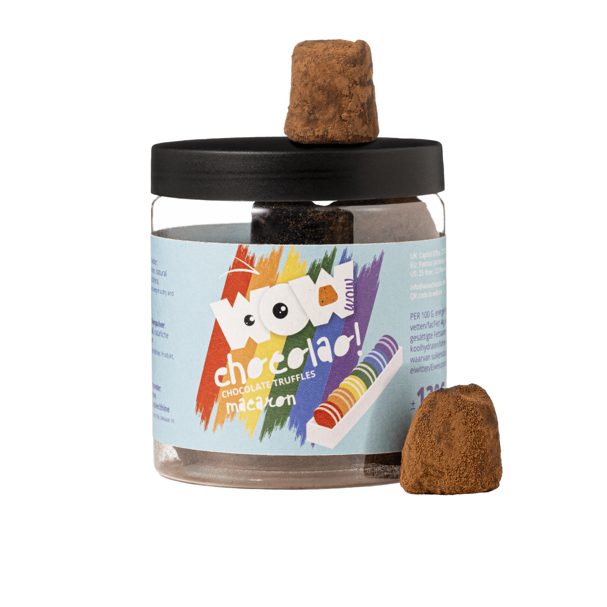 Macaron Pride Chocolate Truffles Gift Jar 130g | Colorful Luxury Chocolate