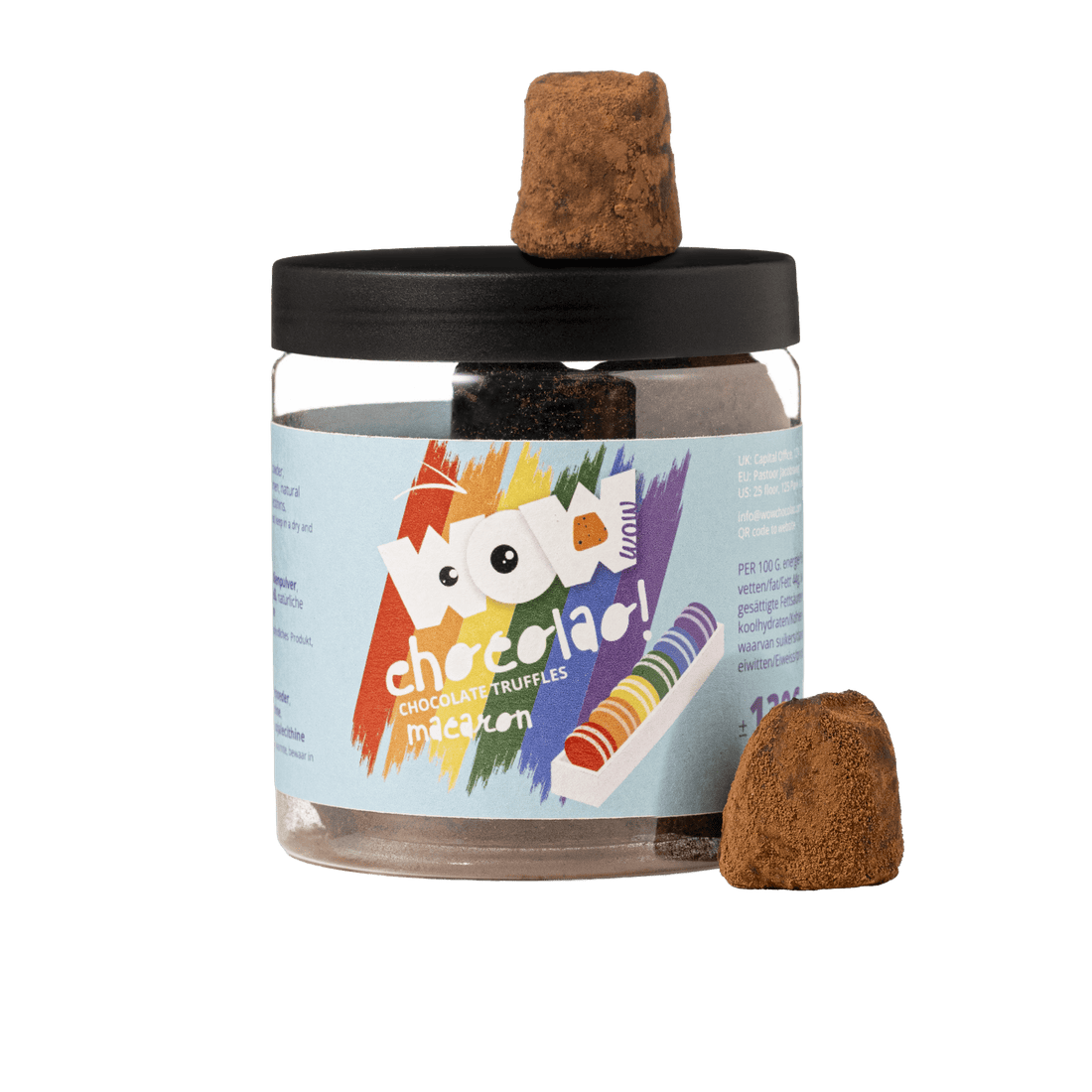 Macaron Pride Chocolate Truffles Gift Jar 130g | Colorful Luxury Chocolate
