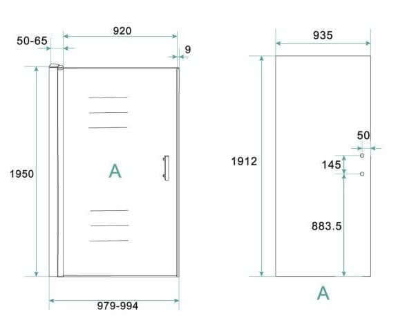 Wiesbaden Eco-modulair douchecabinedeurdeel 100X195cm in helder glas