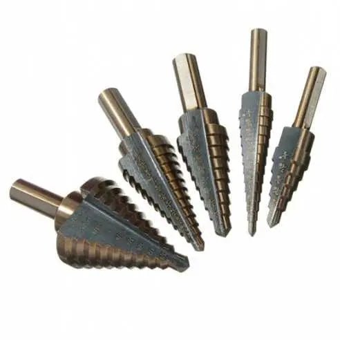 Onex Titanium Coated Stappenboor Set 5-Delig – In Metalen Koffer