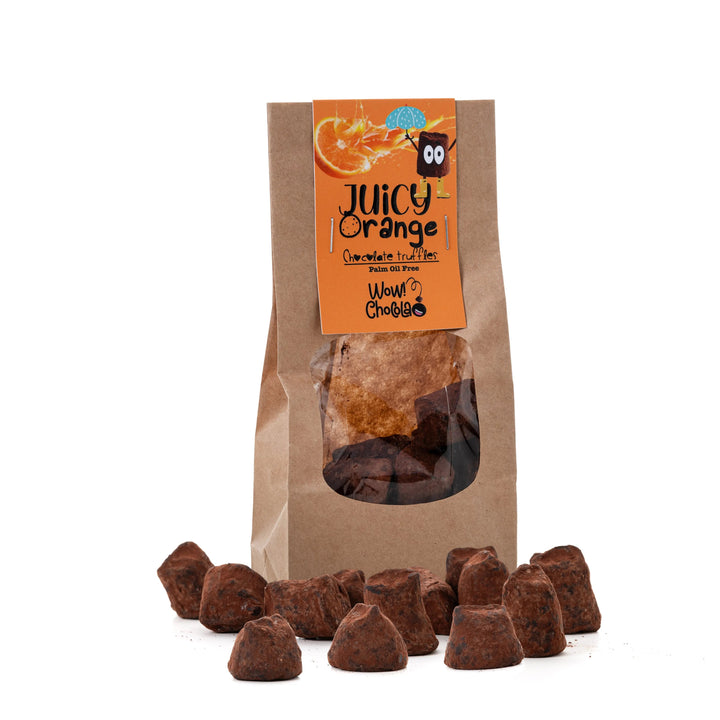 Juicy Orange chocolate truffles - Biodegradable bag 130g - Goat Corp
