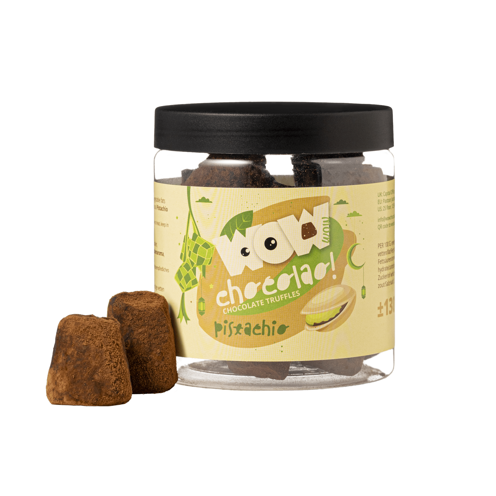 Pistachio Eid Chocolate Truffles Gift Jar 130g | Festive Luxury Chocolate