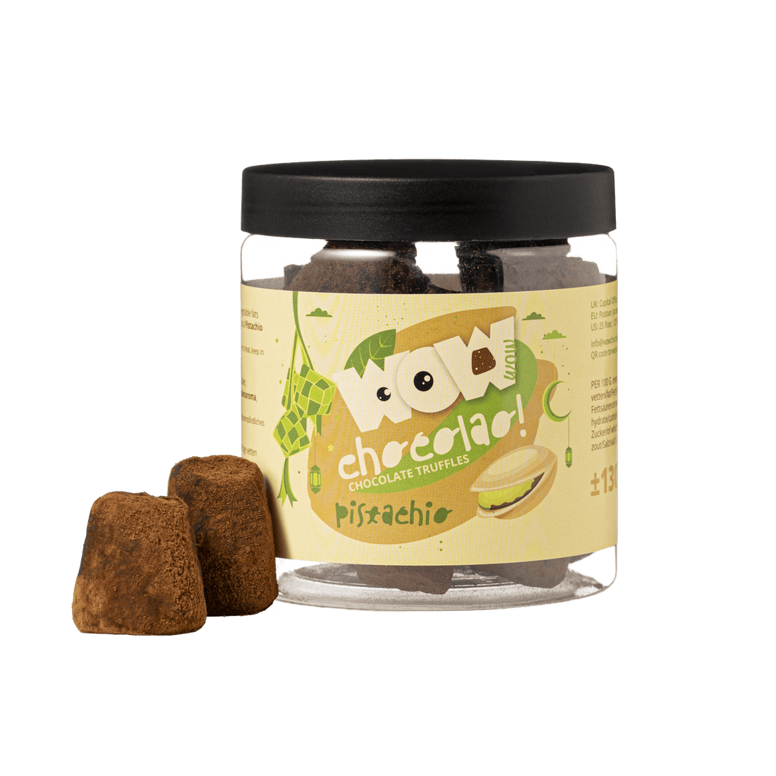 Pistachio Eid Chocolate Truffles Gift Jar 130g | Festive Luxury Chocolate