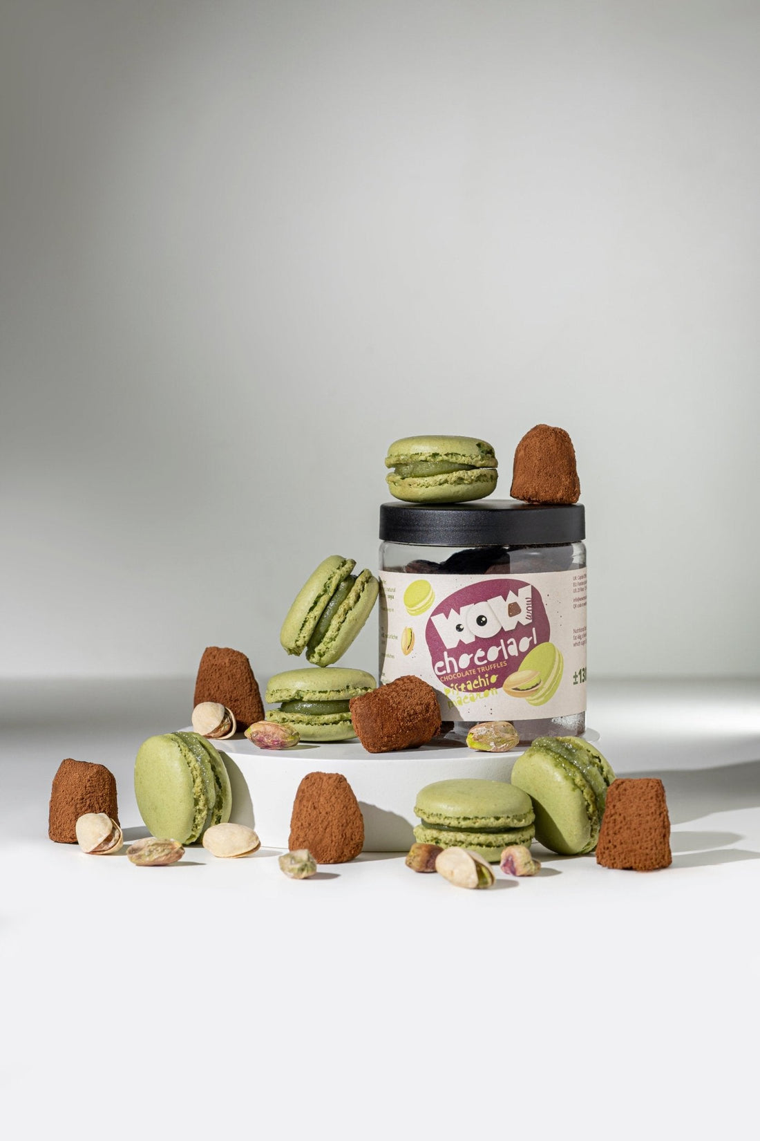 Pistachio Macaron Chocolate Truffles Gift Jar 130g | Pistachio Luxury Chocolate