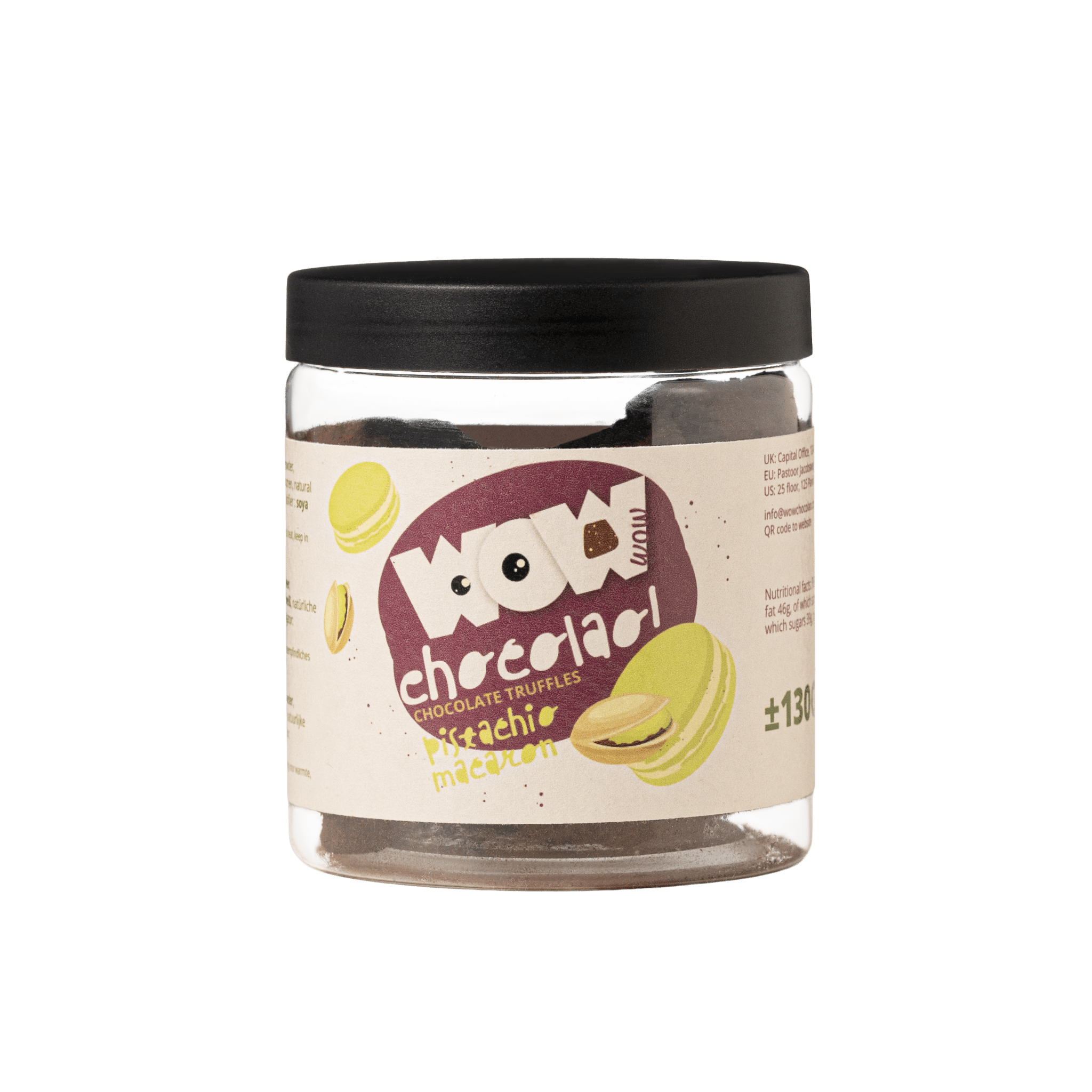 Pistachio Macaron Chocolate Truffles Gift Jar 130g | Pistachio Luxury Chocolate