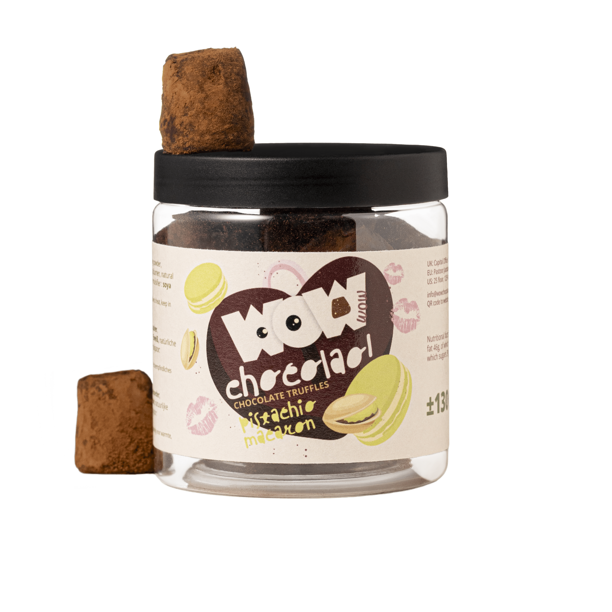 Pistachio Macaroon Chocolate Truffles - 130g Valentine Gifting Jar