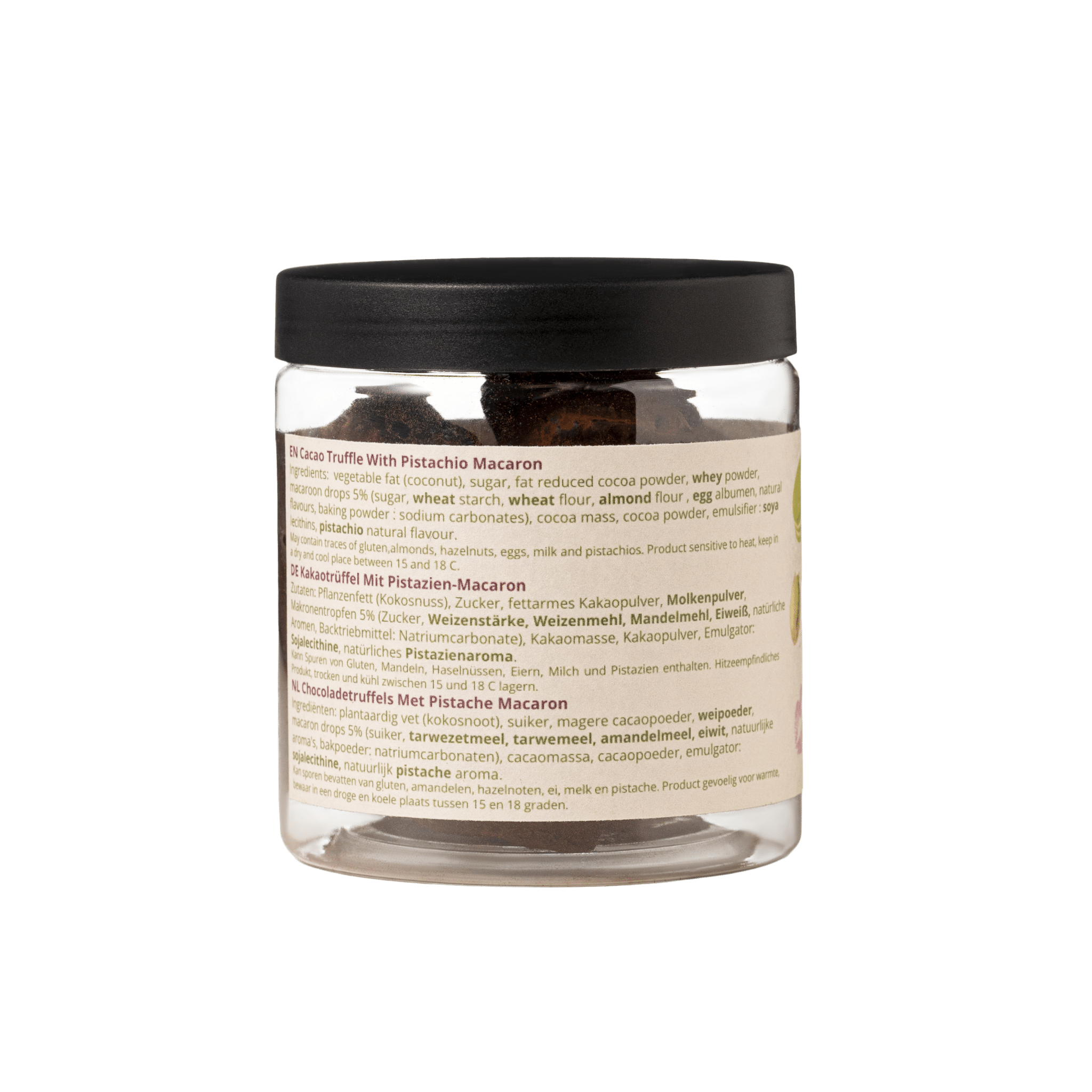 Pistachio Macaroon Chocolate Truffles - 130g Valentine Gifting Jar