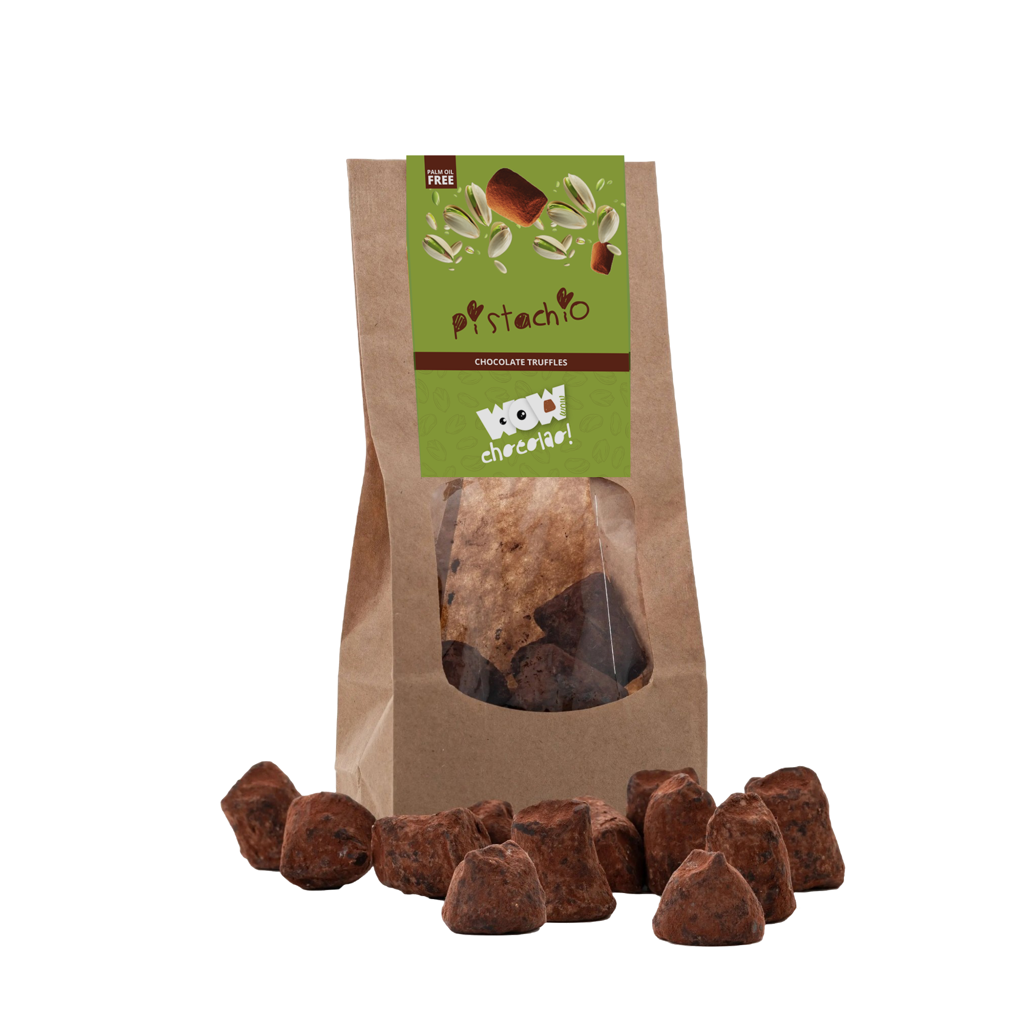 Pistachio Chocolate Truffles - Biodegradable bags 130g - Goat Corp
