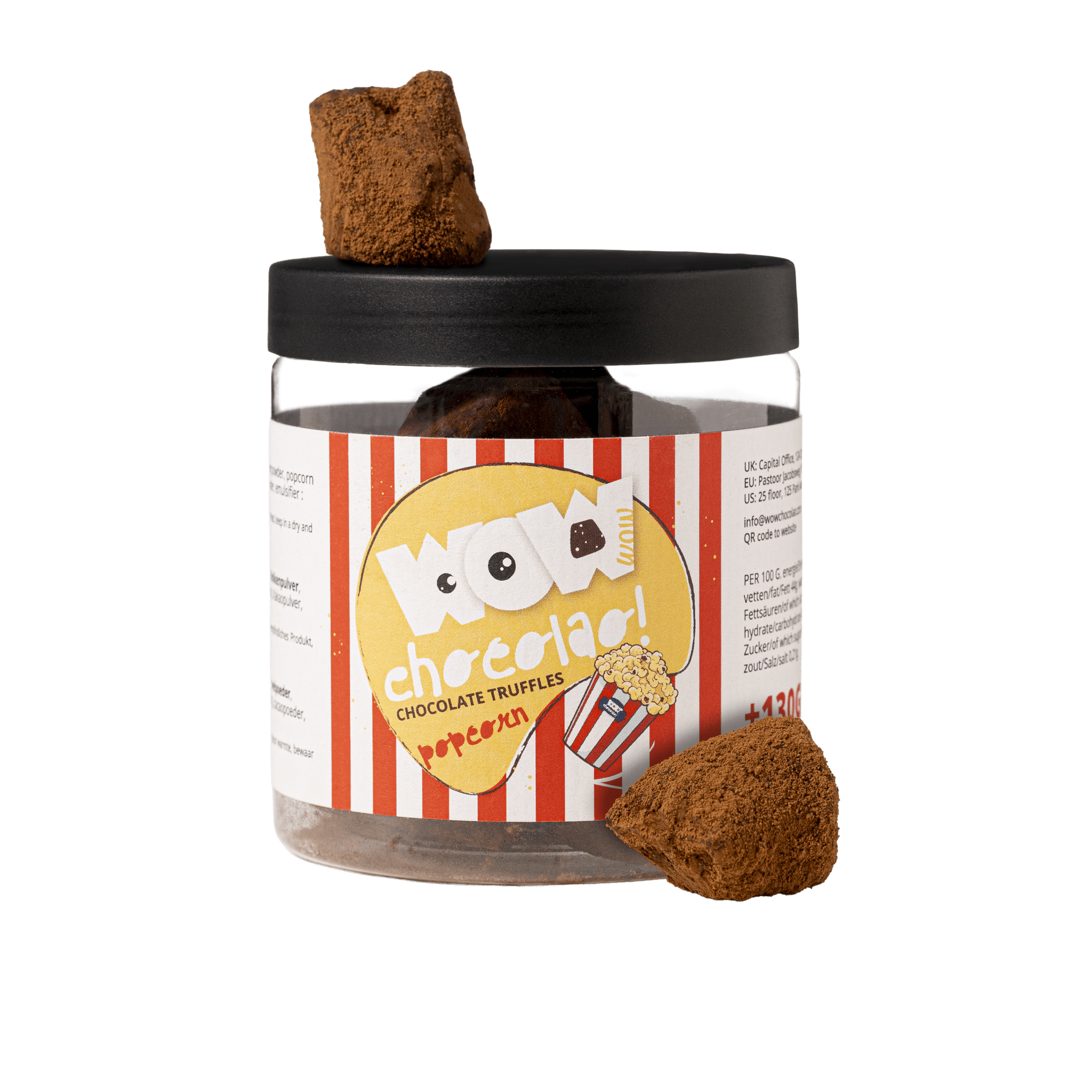Popcorn Chocolate Truffles Gift Jar 130g | Crunchy Gourmet Chocolate