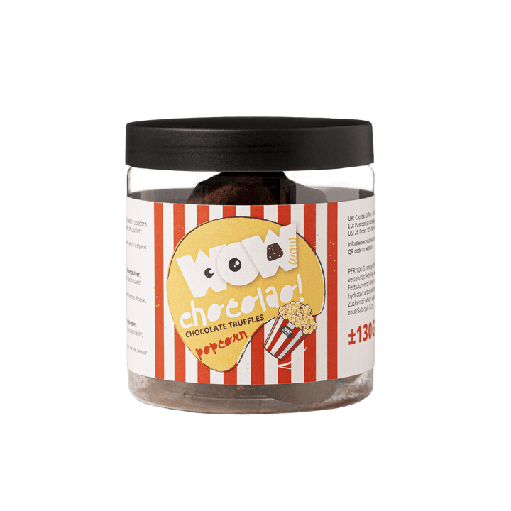 Popcorn Chocolate Truffles Gift Jar 130g | Crunchy Gourmet Chocolate