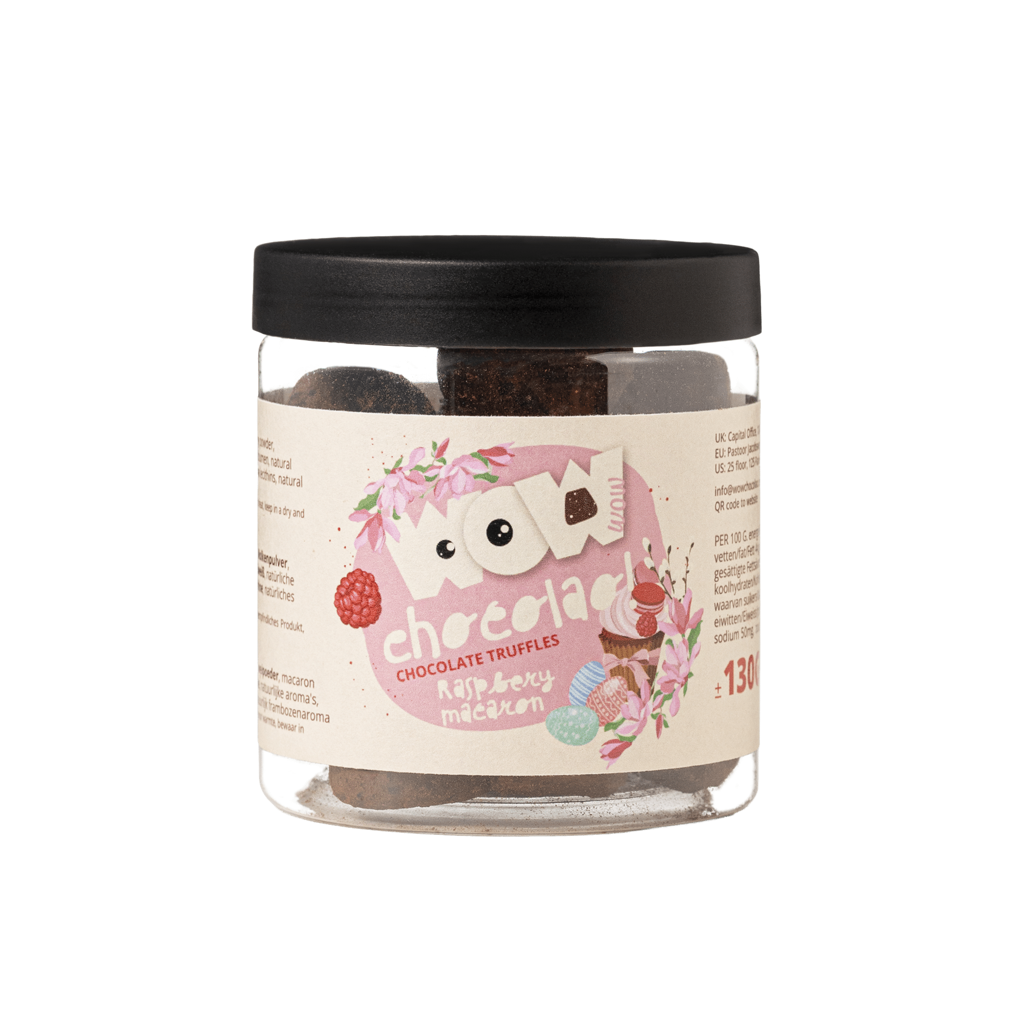 Raspberry Macaron chocolate truffles - Easter Gifting jar 130g