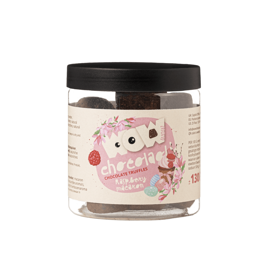 Raspberry Macaron chocolate truffles - Easter Gifting jar 130g