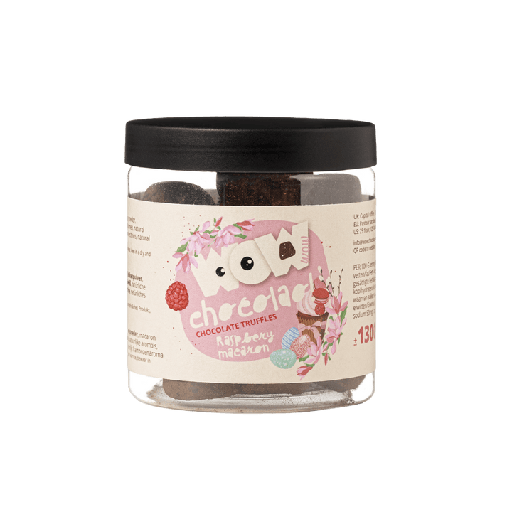 Raspberry Macaron chocolate truffles - Easter Gifting jar 130g