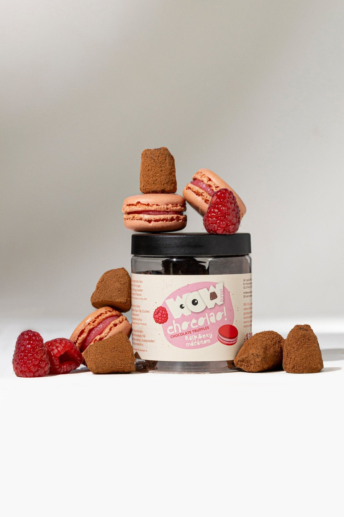 Raspberry Macaron Chocolate Truffles Gift Jar 130g | Fruity Luxury Chocolate