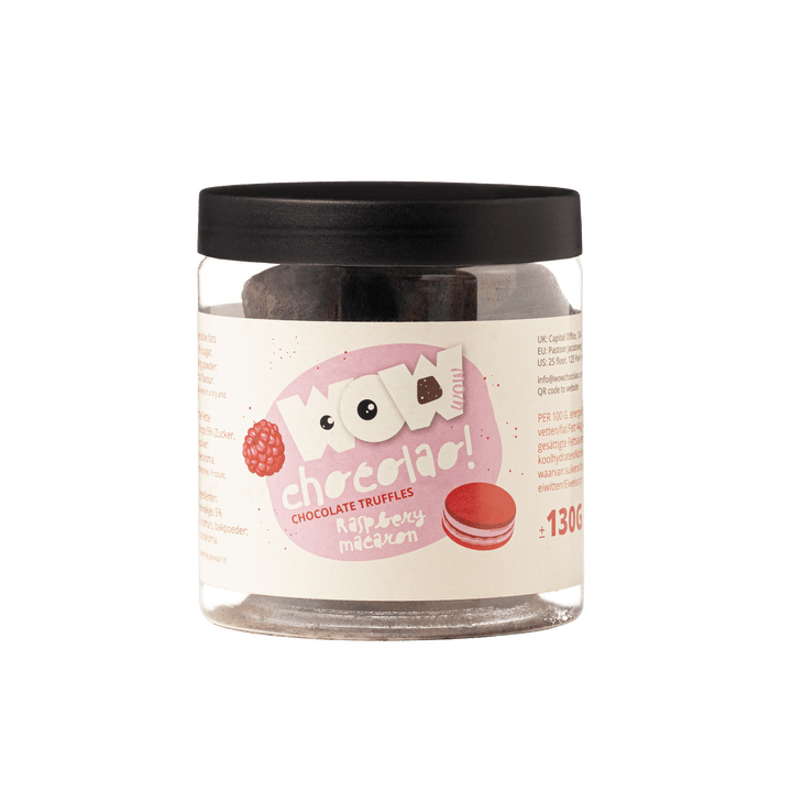 Raspberry Macaron Chocolate Truffles Gift Jar 130g | Fruity Luxury Chocolate