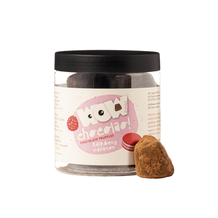 Raspberry Macaron Chocolate Truffles Gift Jar 130g | Fruity Luxury Chocolate