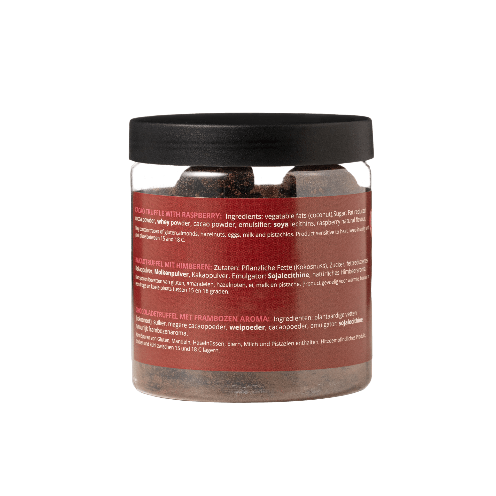 Raspberry Valentine Chocolate Truffles - Gifting jar 130g