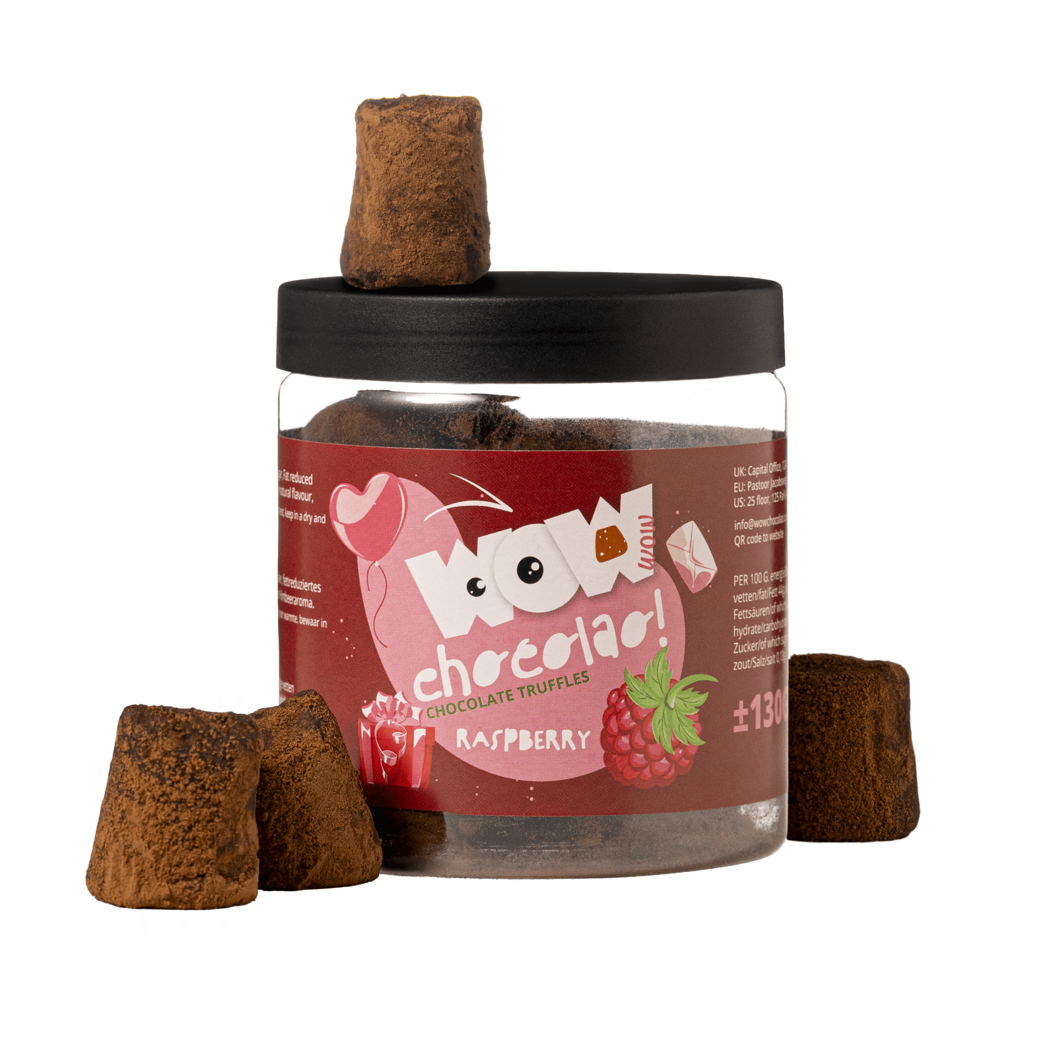 Raspberry Valentine Chocolate Truffles - Gifting jar 130g