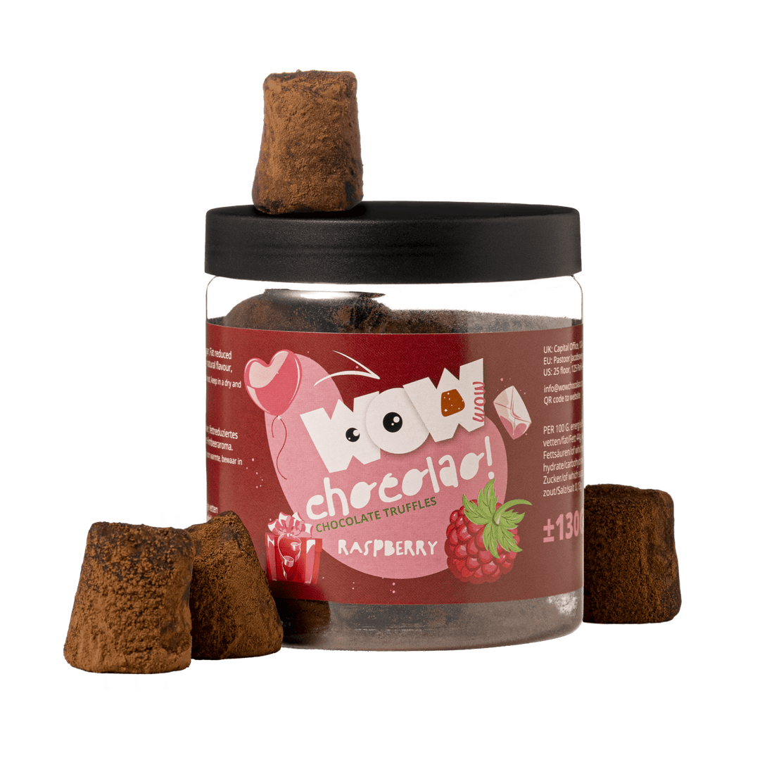 Raspberry Valentine Chocolate Truffles - Gifting jar 130g