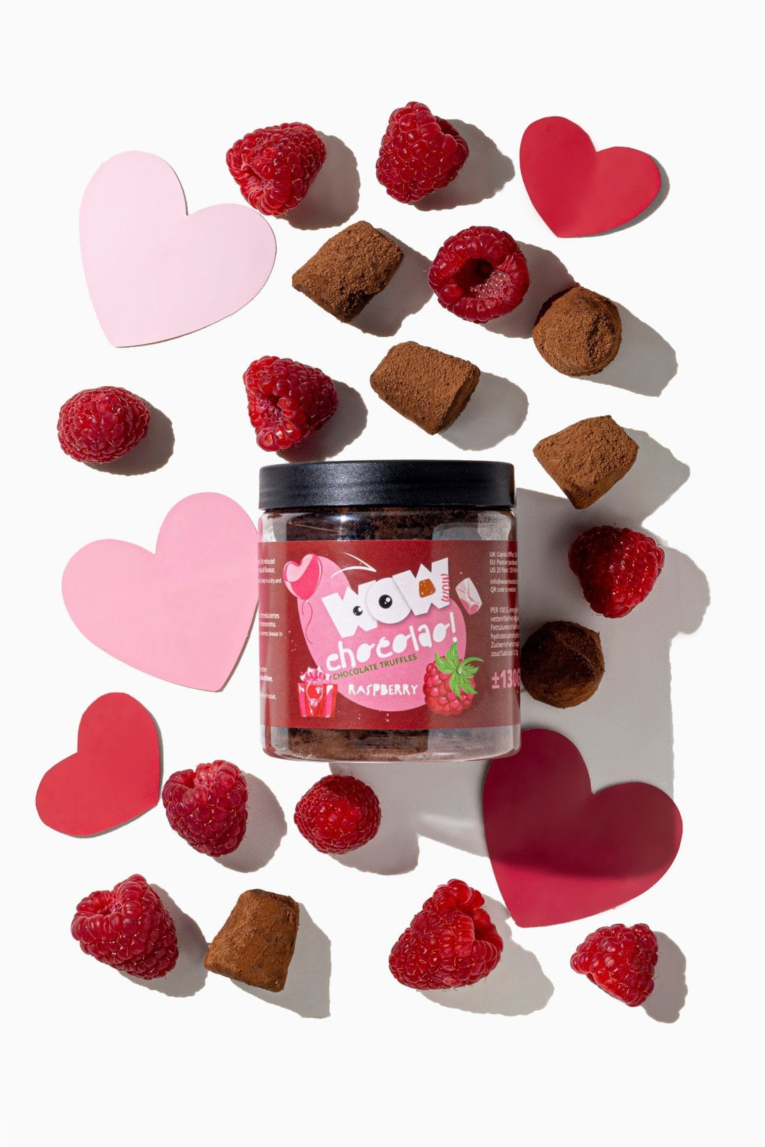Raspberry Valentine Chocolate Truffles - Gifting jar 130g