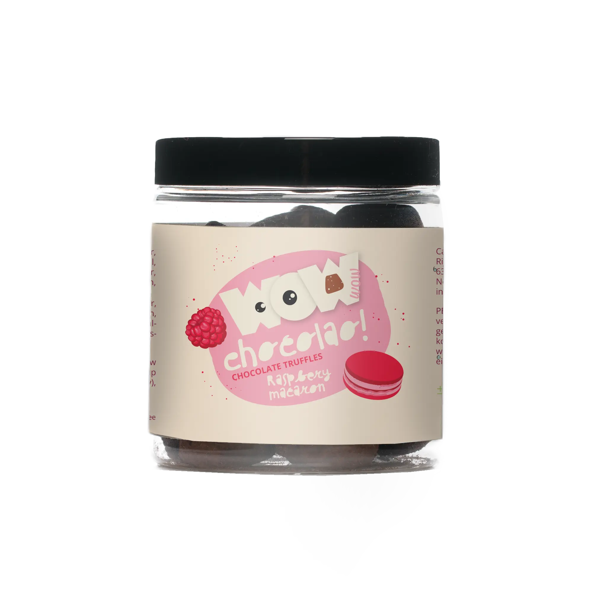 Raspberry Macaron chocolate truffles - Gifting jar 130g - Goat Corp