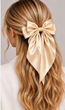 Satijnen Haarstrik Beige/zand