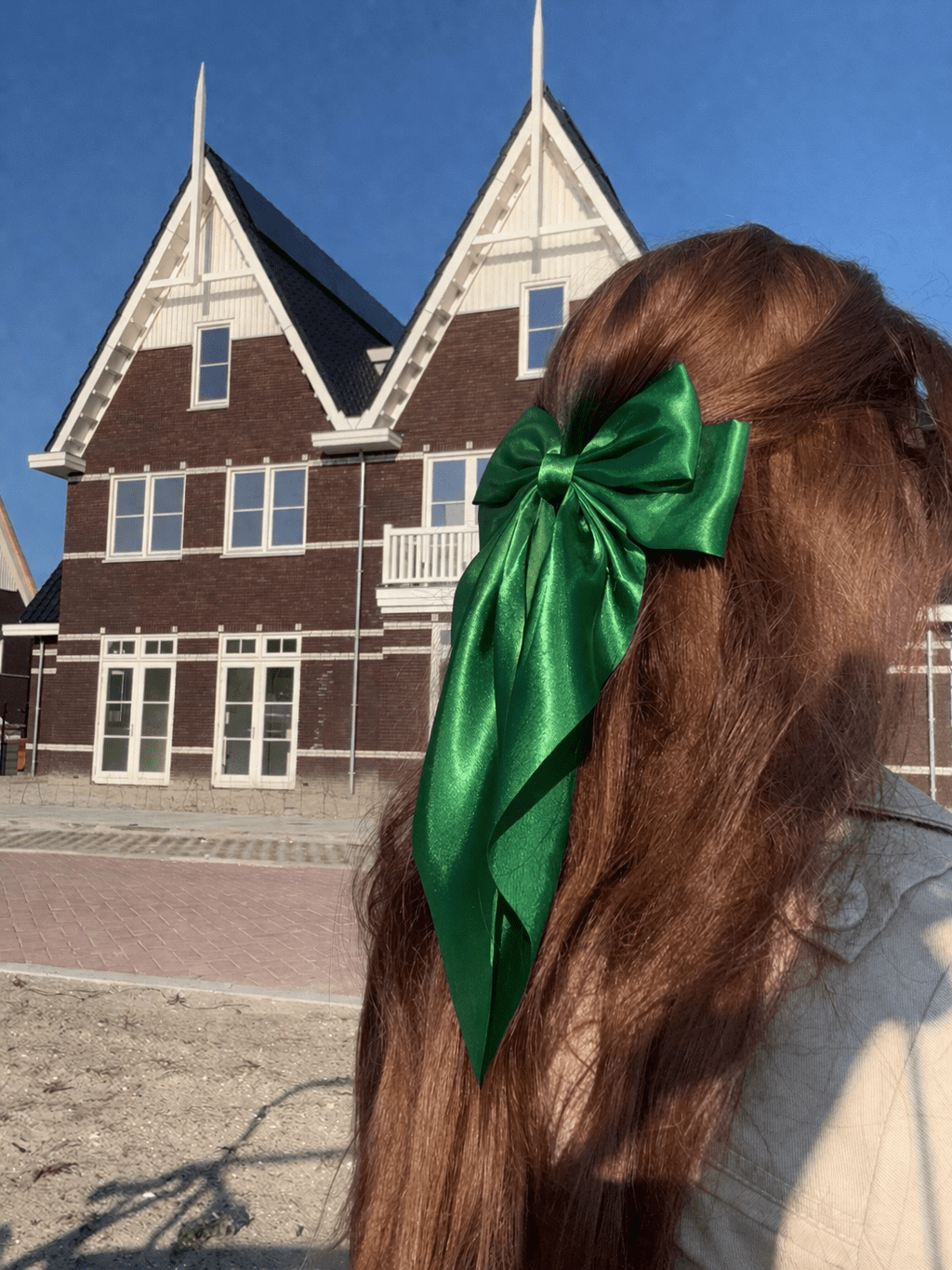 Satijnen Haarstrik Groen