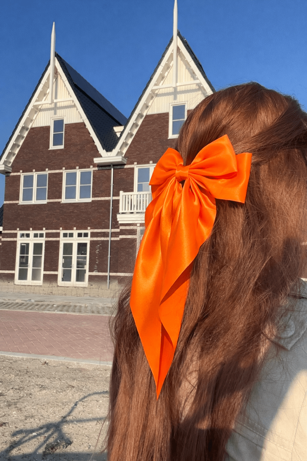 Satijnen Haarstrik Oranje