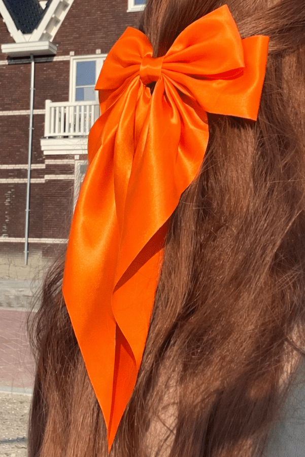 Satijnen Haarstrik Oranje
