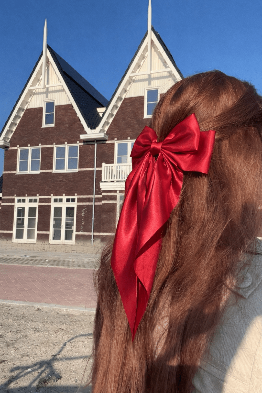Satijnen Haarstrik Rood