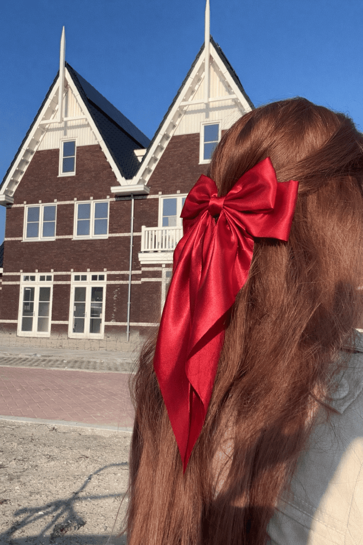 Satijnen Haarstrik Rood