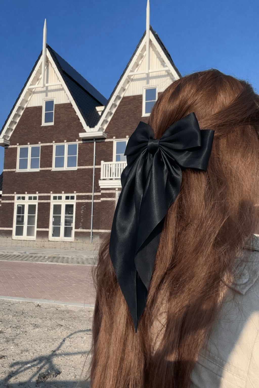Satijnen Haarstrik Zwart