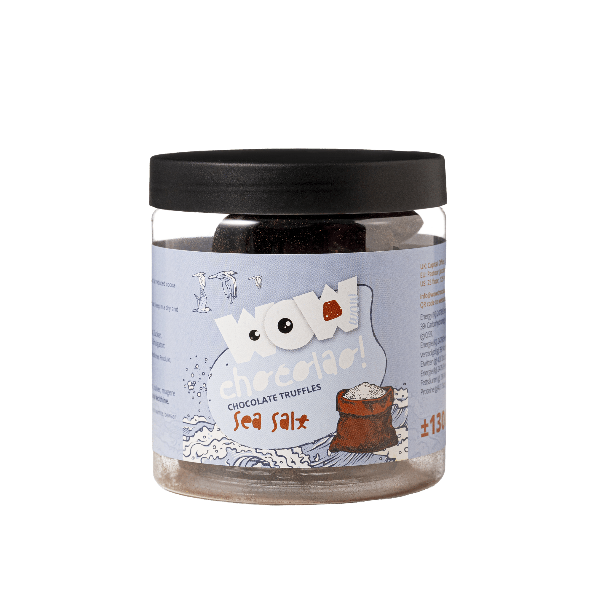 Sea Salt Chocolate Truffles Gift Jar 130g | Luxury Sea Salt Chocolate