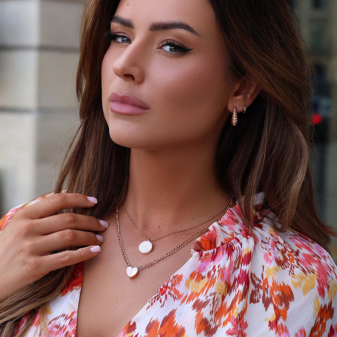 Sparkle locket rosé gold