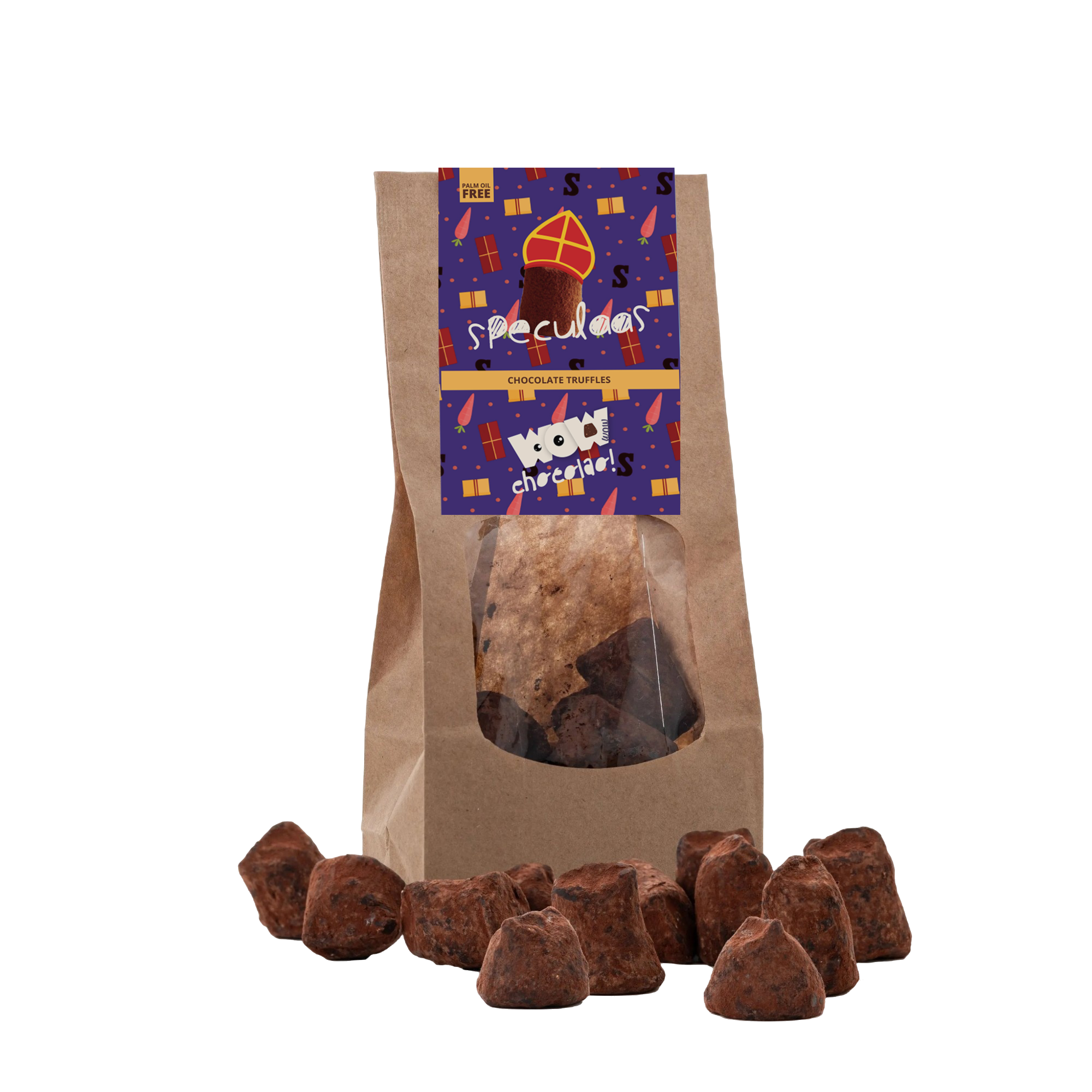 Speculaas Chocolate Truffles - Sinterklaas Edition - Biodegradable bag 130g - Goat Corp