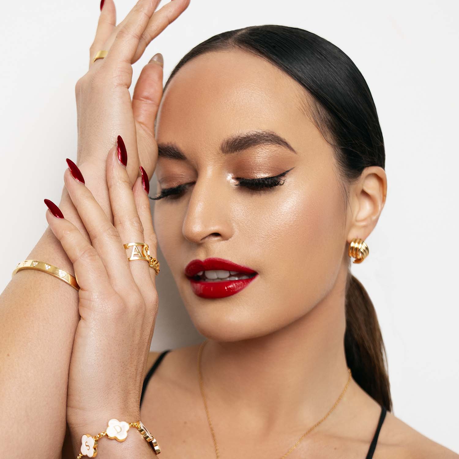 Twist stud earring gold