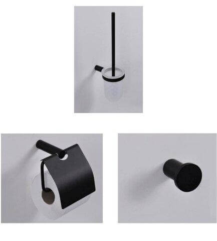 Wiesbaden Toiletaccessoireset Mat Zwart