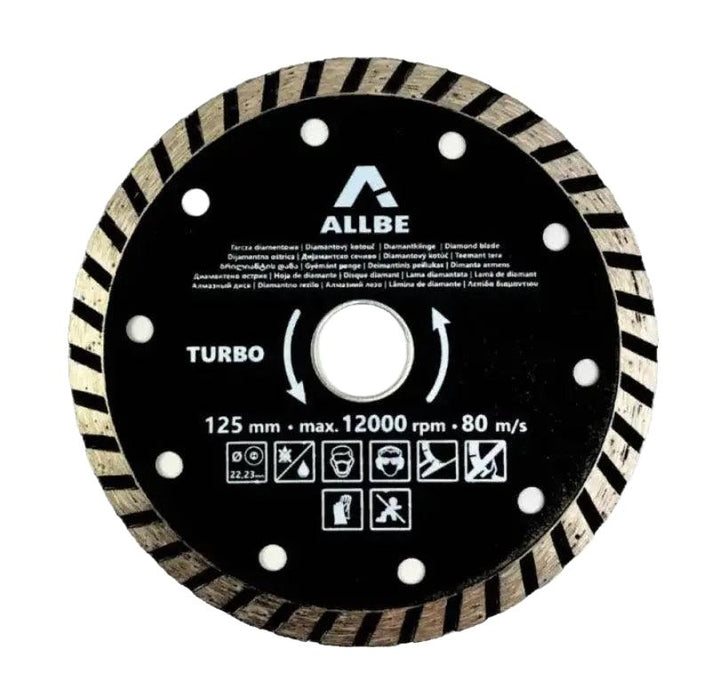 Top-Tools.nl Diamantschijf 125mm Turbo – Voor Harde Materialen