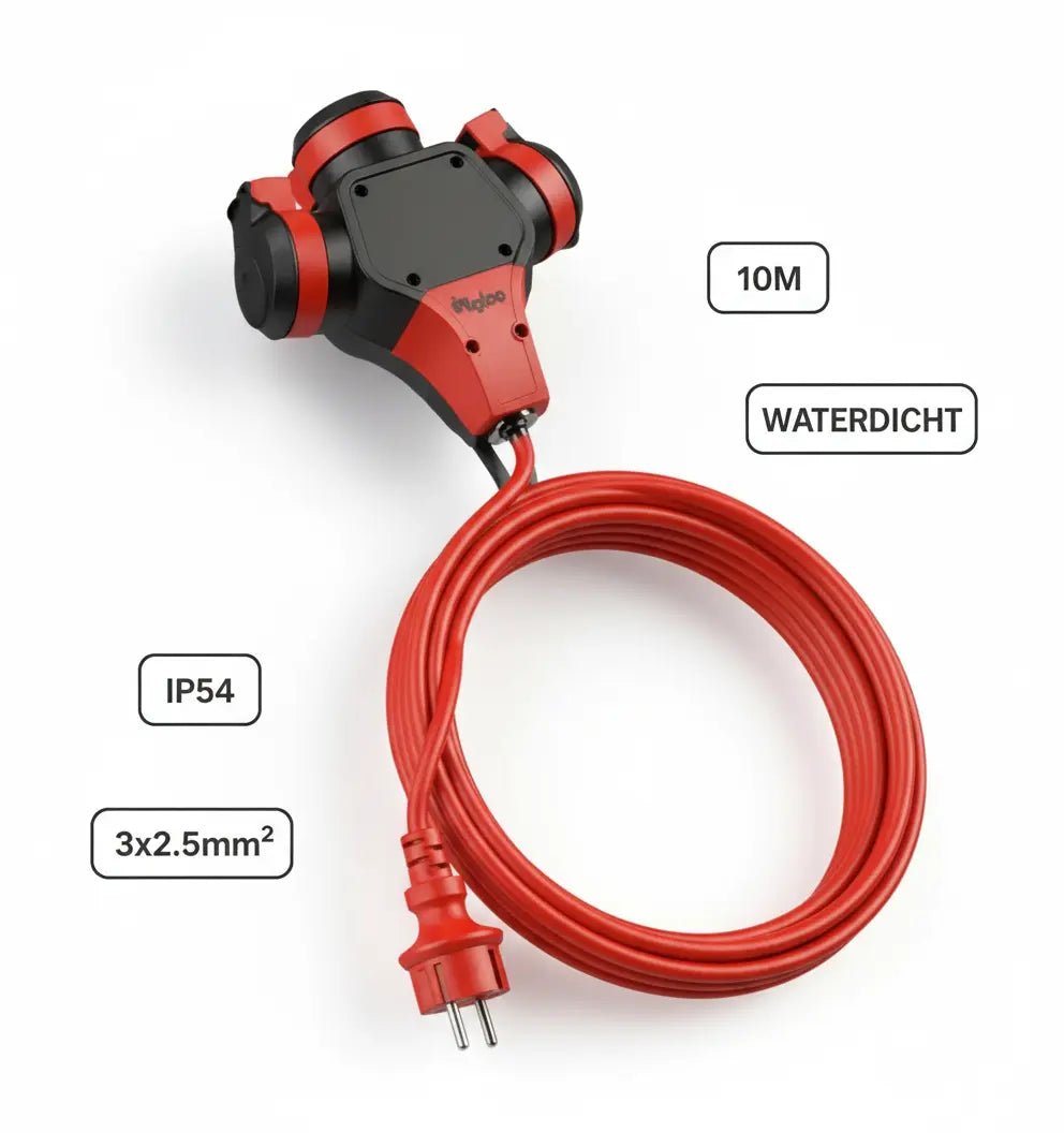 Verlengsnoer 10m – 3x2.5mm² IP54 Waterdicht